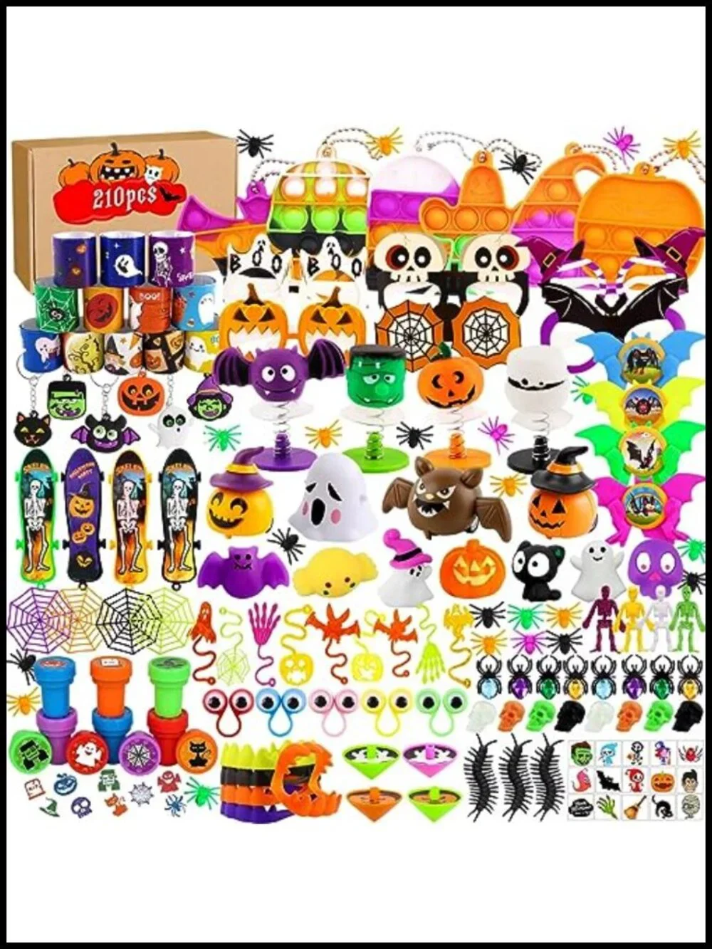 Halloween Party Favors Bulk 210 Pcs Toys for Kids Trick or Treat Classroom